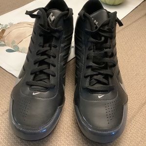 Nike Land Shark Football black/silver cleats, size12